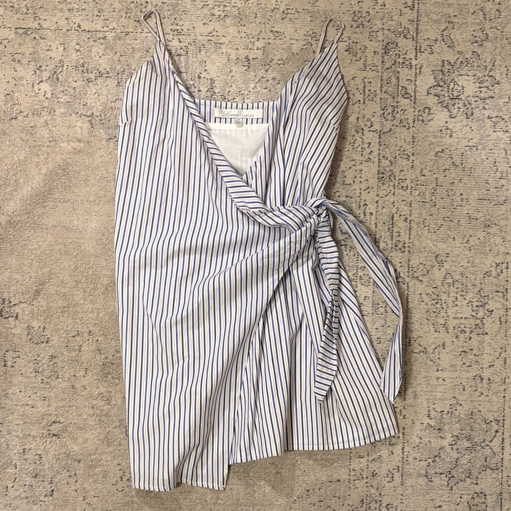 Lovers & Friends Striped Wrap Dress
